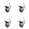 Service Caster 3 Inch Gray Poly Wheel Swivel 3/4 Inch Square Stem Caster Set Total Lock Brake SCC-SQTTL20S314-PPUB-GRY-34-4 - alternate 2